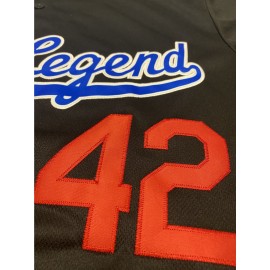Men's Black #42 Baseball Shirt - 