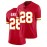 Men's Red #28 Breathable Rugby Jersey - Embroidered American Football V-Neck Short Sleeve Shirt, Loose Fit All-Season Training & Match Uniform for Sports, Outdoor Activities & Casual Wear, Durable Sportswear
