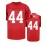Men'S Red # 44 Breathable Rugby Shirt, Sports V-neck Short Sleeve Training Match Uniform, Embroidered American Football Shirt