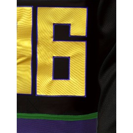 Men's #96 Black Ice Hockey Jersey - Breathable, Embroidered Long Sleeve V-Neck Sweatshirt for Sports & Casual Wear