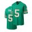 Men'S Green # 5 Breathable Rugby Shirt, Sports V-neck Short Sleeve Training Match Uniform, Embroidered American Football Shirt