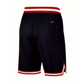 Men's #13 Atlanta -Inspired Blue Shorts - Classic Embroidered Lettering, Breathable Polyester, Elastic Waistband with Striped Accents - Ideal for Training & Competitive Play