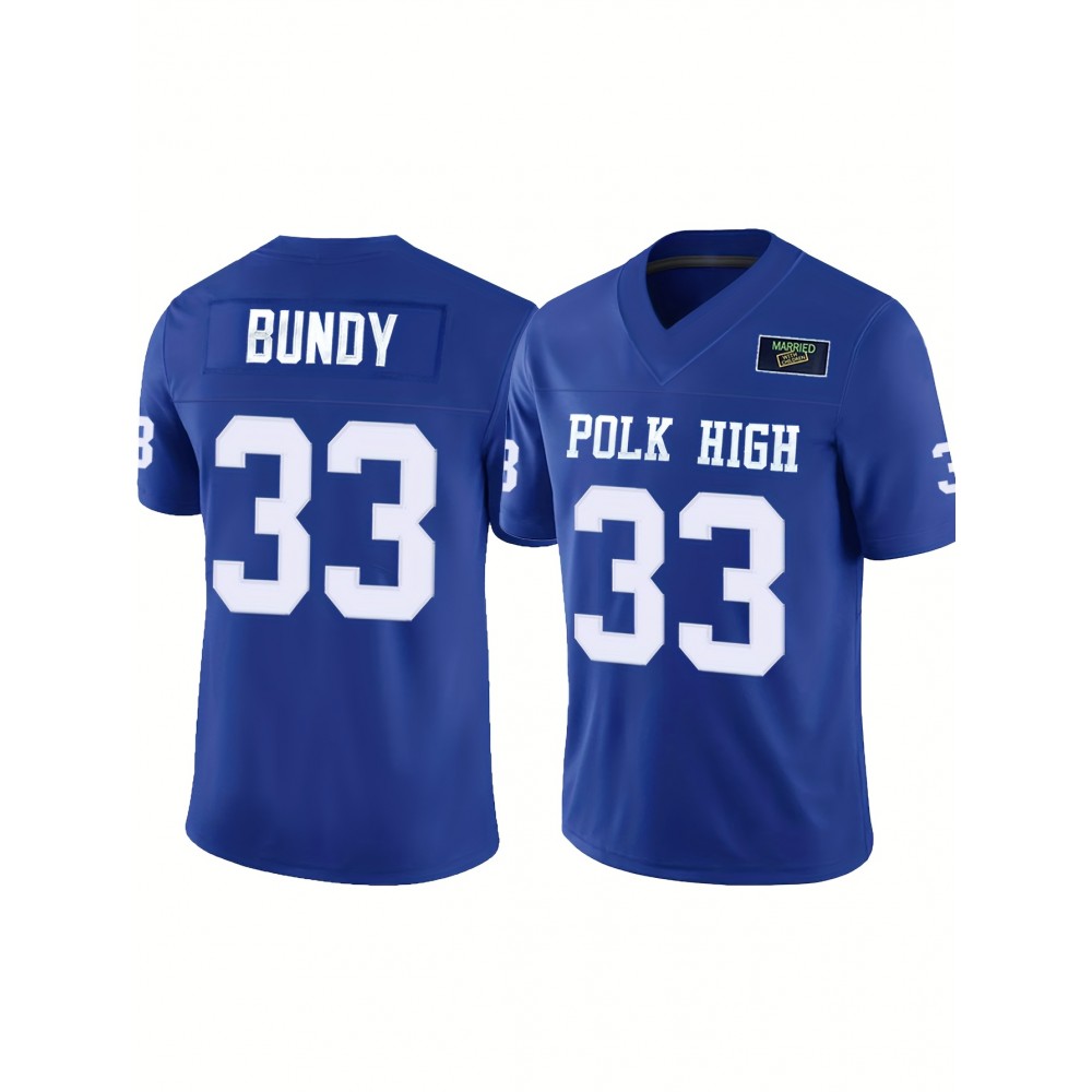 Men's #33 Blue American Football Jersey - 