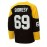 Men's Black # 69 Ice Hockey Sports Shirt, Loose Embroidered Long Sleeves, Sports Fashion Casual, Street Breathable