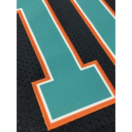 Men's #10 Black American Football Jersey with Teal Accents - Breathable,, Casual V-Neck Sports Uniform for Everyday and Game Day Wear, SHLUCKI