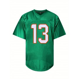 Men'S green# 13 American Football Jersey Suit Loose Embroidered Sports, Fashionable and Casual, Street Breathable Football Suit