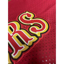 Men's Red # 16 Rugby Shorts, Classic Letter Embroidery Design, Breathable Button style Short Sleeve Shirt, Suitable for Training and Competition