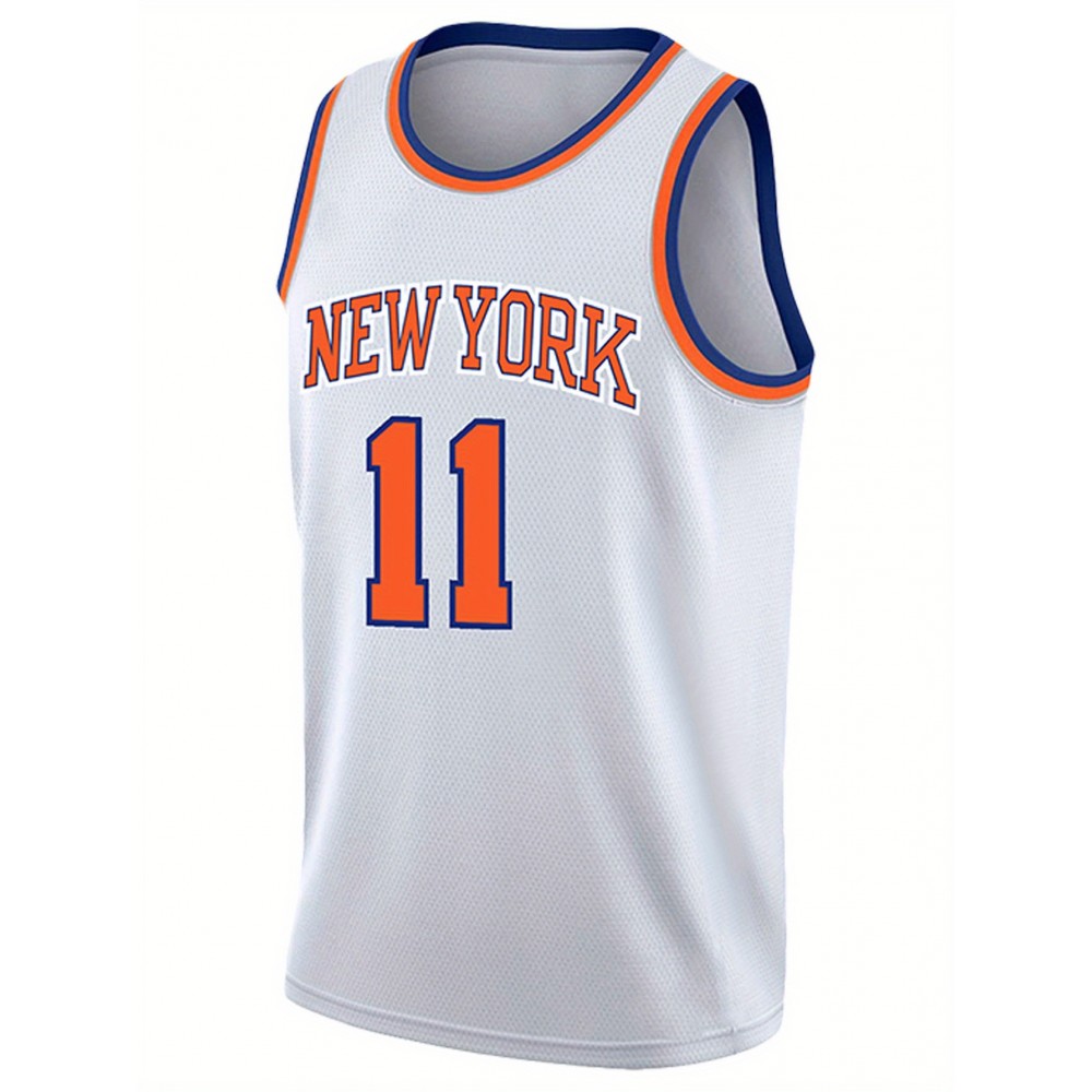 Men'S White # 11 Basketball Jersey, Classic Retro Embroidered Letters, Casual Loose Breathable Vest Round Neck Basketball Suit