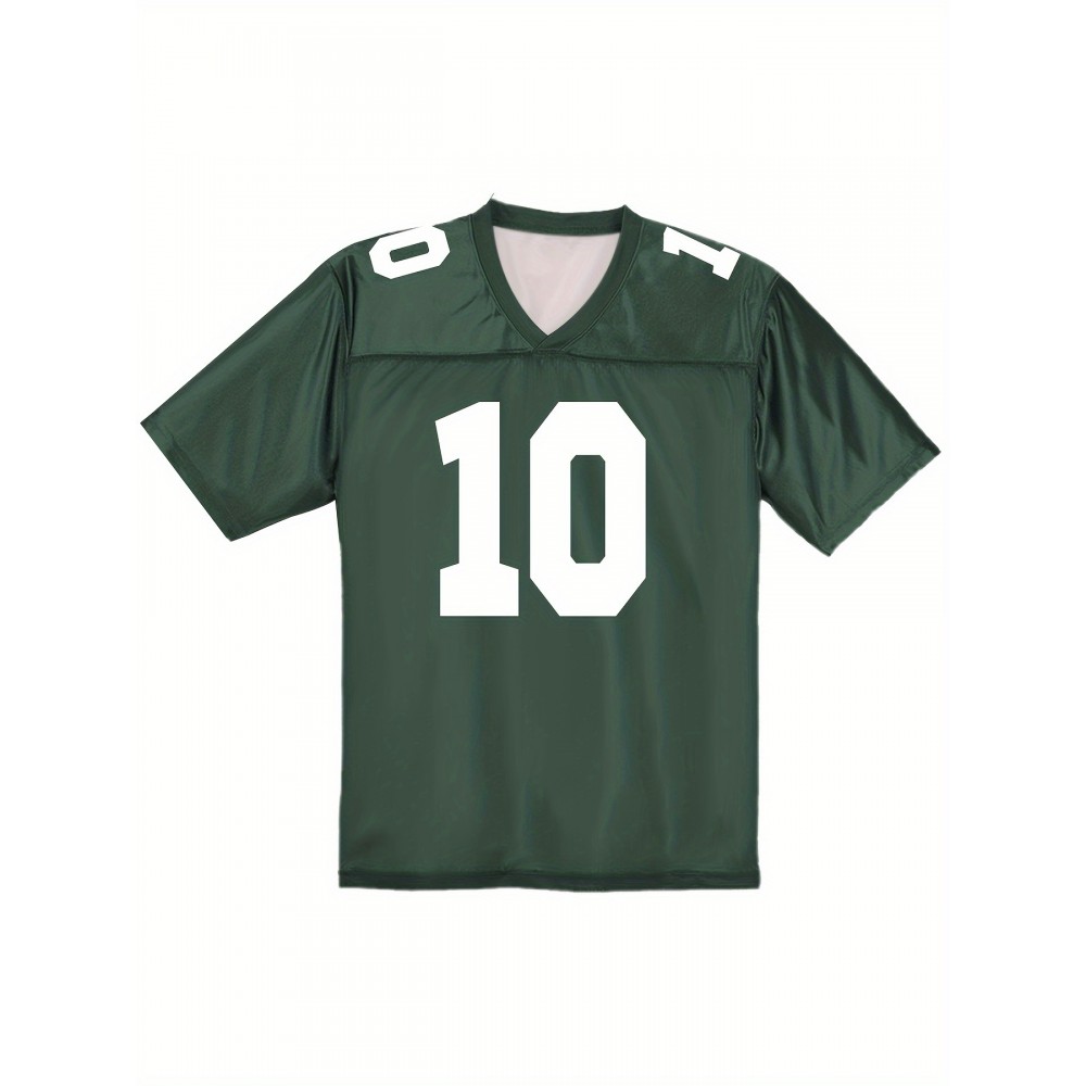 Women's Green Bay #10 Polyester Green Football Jersey T Shirts, V-Neck Sports Shirt With Slight Stretch, Breathable Casual Knit Fabric For All Seasons, Loose Fit Adult & Teen, Fans Gift Women Youth
