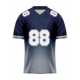 Women's Dallas #88 Polyester Football Jersey, Women Gradient V-Neck Sports Shirt With Slight Stretch, Breathable Casual Knit Fabric For All Seasons, Loose Fit Adult & Teen, Fans Gift Women Youth