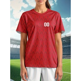 Customizable Plus Size Football Jersey for Women - Personalized Name & Number, Vibrant Soccer Graphic, Soft & Comfortable Fabric, Perfect for Training & Sports Activities, Soccer Accessories