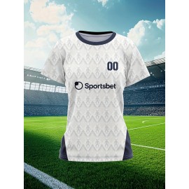 Customizable Plus Size Football Jersey for Women - Personalized Name & Number, Vibrant Soccer Graphic, Soft & Comfortable Fabric, Perfect for Training & Sports Activities, Soccer Accessories