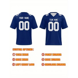 Personalized Football jersey Custom Football jersey Printed T-shirts Customize your favorite team and number, Everyday personalized hip-hop short-sleeved shirts, button- shirts