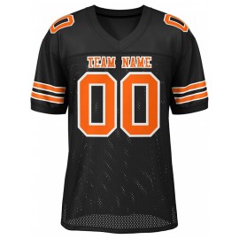 Custom Football Jersey - Personalized Team & Number, Breathable Sweat-Wicking Fabric, V-Neck Design for Men & Women, Plus Size Sports Training T-Shirt for Summer, Football Jersey, Sports Fan Apparel, Sporty Aesthetic, Comfortable Fit