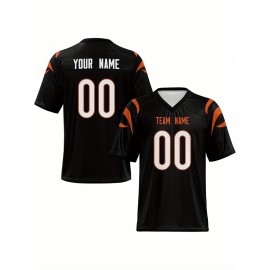 Personalized Football jersey Custom Football jersey Printed T-shirts Customize your favorite team and number, Everyday personalized hip-hop short-sleeved shirts, button- shirts